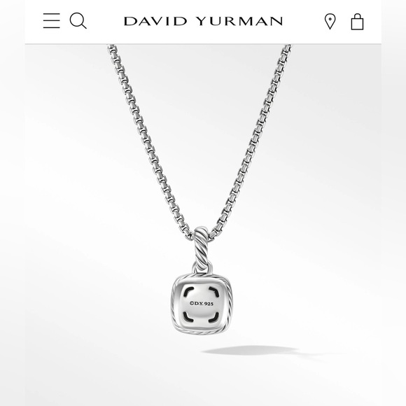 Petite Albion Pendant Necklace in Sterling Silver with Pavé Diamonds - Picture 2 of 7